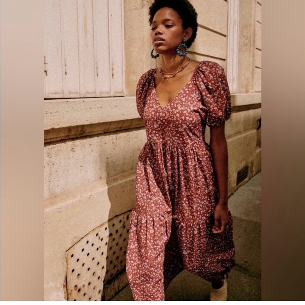 Sezane  Alice Floral Maxi Dress